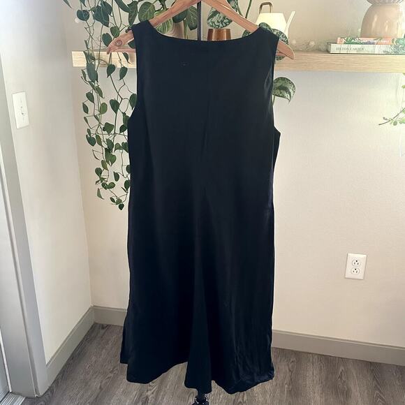 Chico's Black Wide Strap Linen Blend Sleeveless Midi Dress Size 2  Resort - Picture 2 of 7